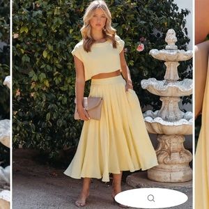 Veronica Pocketed Woven midi skirt and top